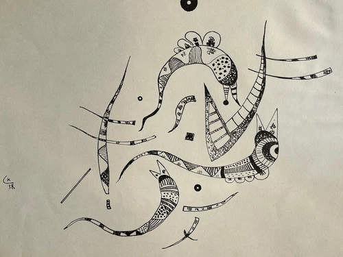 Animal Composition VASSILY KANDINSKY Quadrichromy LITHOGRAPH 1957