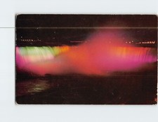 Postcard Illuminated View of Horseshoe Falls Niagara Falls Ontario Canada
