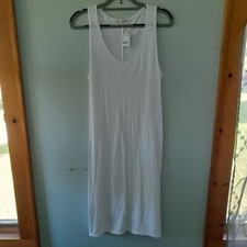 Free People Side Snap Midi Tank Dress White Medium NWT