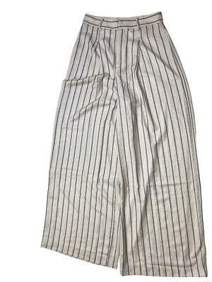 Jealous Tomato Small Striped Ivory Leg Pants EUC