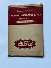 Spare part lists for FORDSON AMBULANCE & VAN Model RO1T 1940