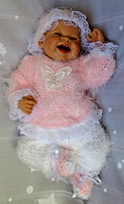 Set Pullover Hose Mütze Schuhe Puppen kleidung handmade Re born Baby 40-46 43 cm