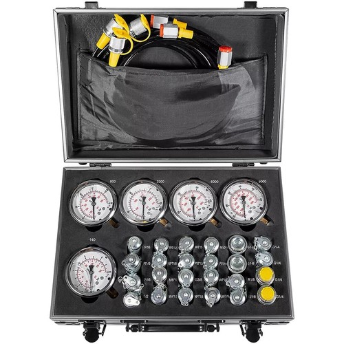 60P Hydraulic Pressure Test Kit with 5 Gauges 24 Couplings 3 Hoses for Excavator - Bild 10 von 10