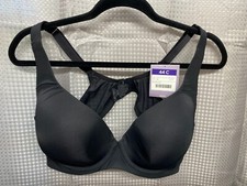 Catherines Intimates Bra 44C BLACK Plunge NWT
