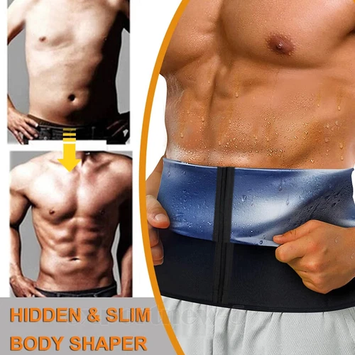 Herren Taillenschneider Saunagürtel Schweiß Body Shaper Fatburner Shapewear Band Wrap - Bild 4 von 25