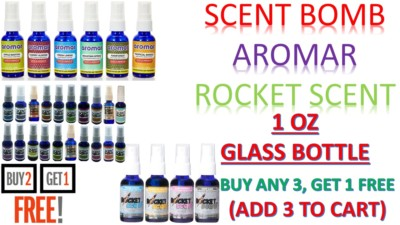 #ad BUY 2 GET 1 FREE Scent Bomb Aromar Rocket Scents 100% Oil Air Fresheners 1 oz $7.95