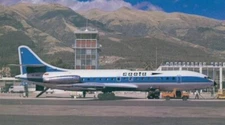 Saeta Ecuador Caravelle HC-BAD @ Quito 1975 - postcard