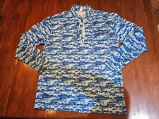 Keystone Light Beer Blue Camo 1/4 Zip Shirt Size L