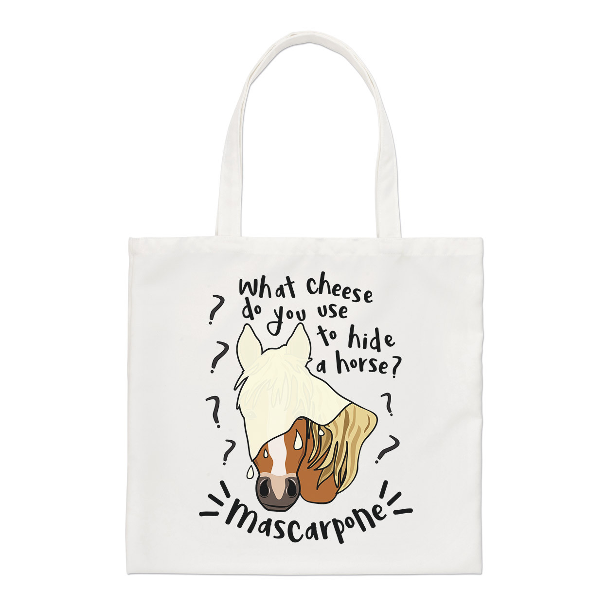 Mascarpone Horse Joke Regular Tote Bag Funny Pony Cheese Shoulder