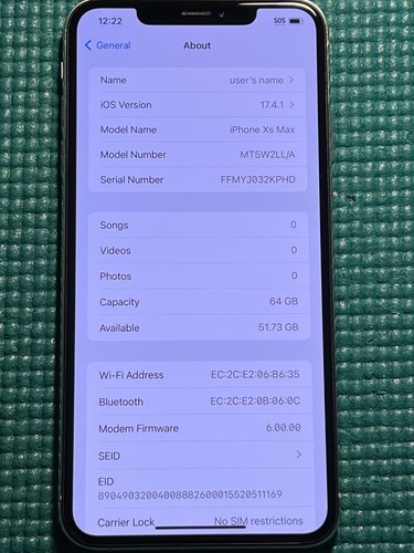Apple iPhone XS Max - 64GB - Silver (Unlocked) A1921 (CDMA + GSM) - Afbeelding 8 van 10