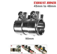 Car Exhaust Pipe Connector Joiner Adaptor Clamp 45mm To 48mm / 90m Adjustable