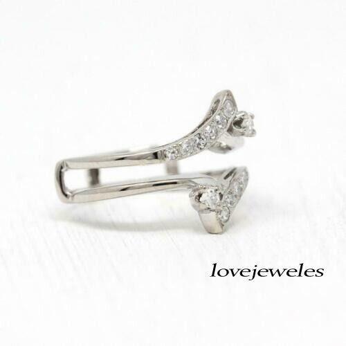 925 Silver 2CT Round Cut Lab Created Diamond Wedding Wrap Enhancer Guard Ring - Picture 3 of 6