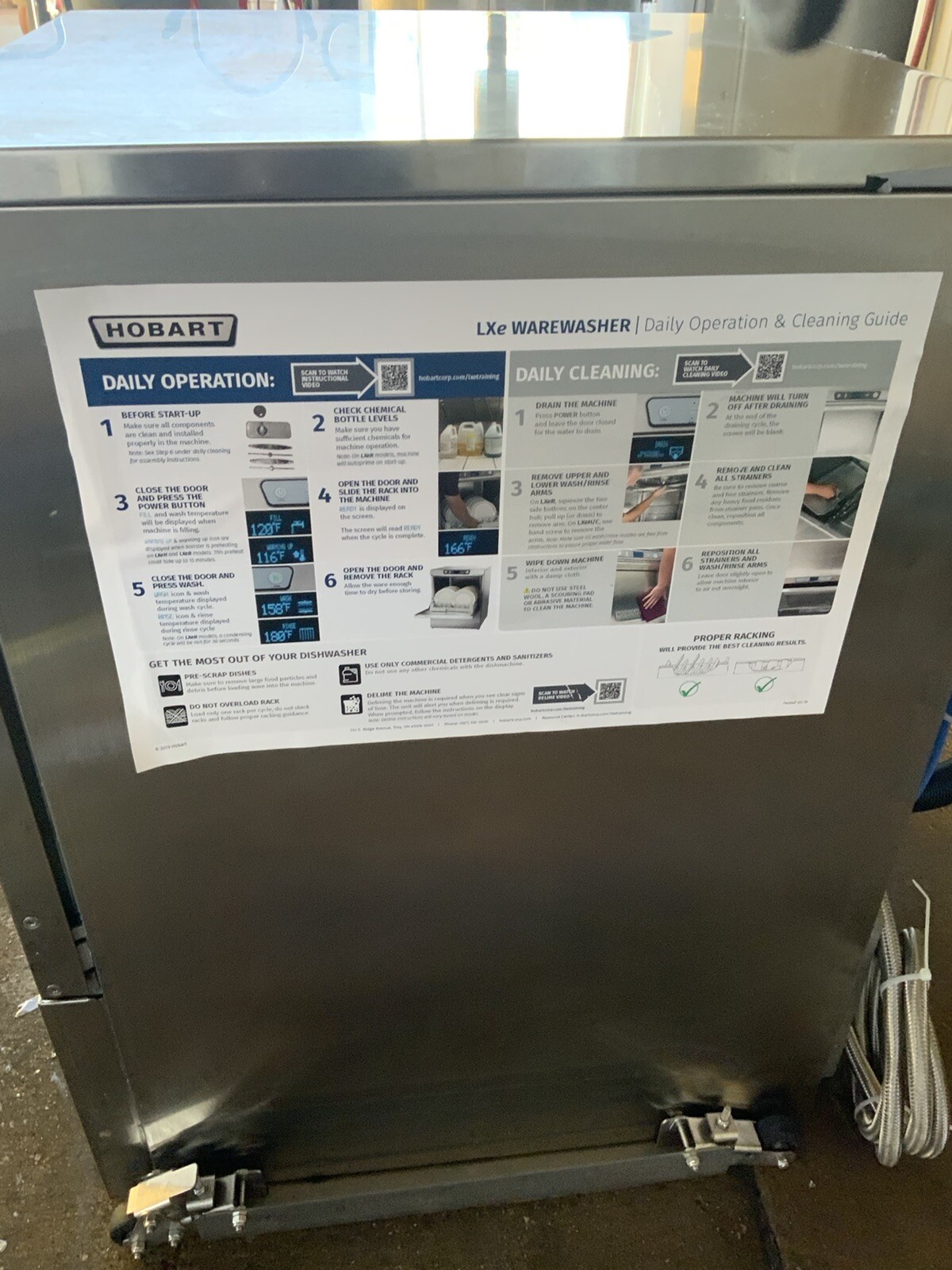 2022 Hobart LXER Advansys Undercounter High Temperature Dishwasher Dish