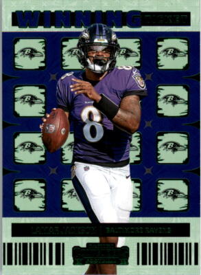 2022 Panini Contenders Winning Ticket Emerald #3 Lamar Jackson - NM-MT