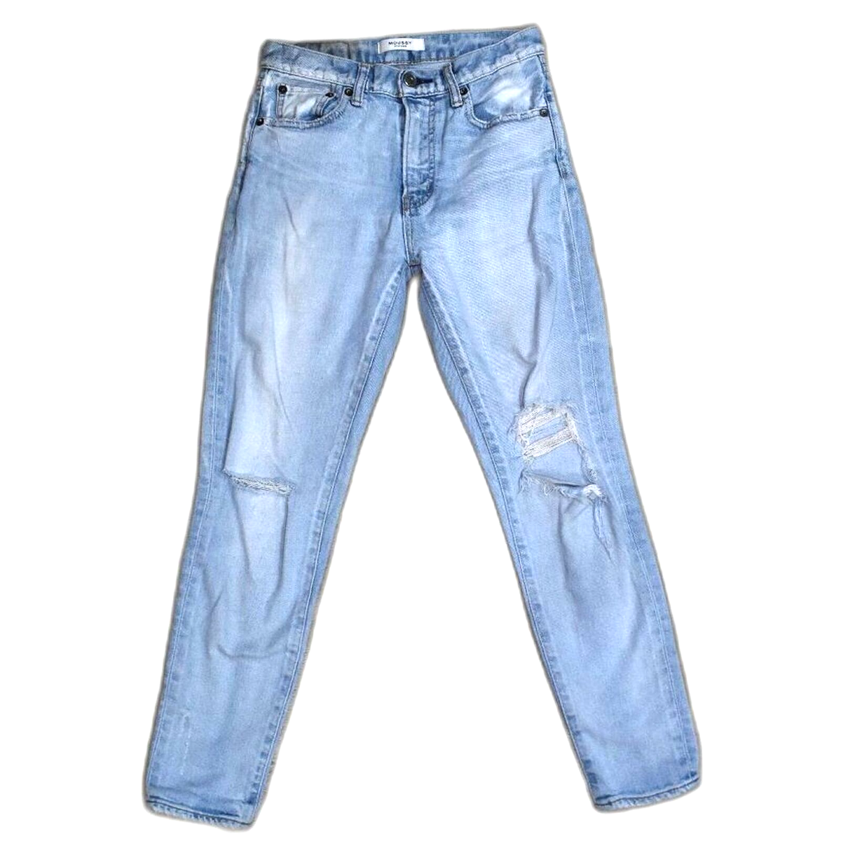 Moussy Jeans Size 25 Vintage Light Blue Distressed Skinny Moussy Jeans Size 25 Vintage Light Blue Distressed Skinny