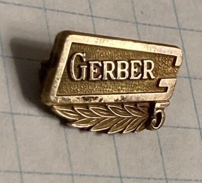 Gerber 5 year Sales Service Badge Lapel Pin Rare Vintage LGB 1/20 12K ...
