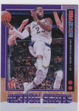 LeBRON JAMES Los Angeles Lakers NBA HOOPS Basketball FOIL ACTION SHOTS Card LE!