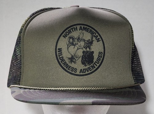 North American Wikderness Adventure Hat Camo Snapback Adjustable Baseball Rope - Picture 2 of 6