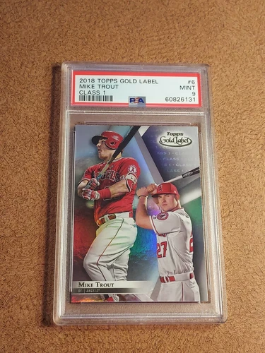 MIKE TROUT 2018 TOPPS GOLD LABEL CLASS 1 PSA 9 CARD 6. ANGELS