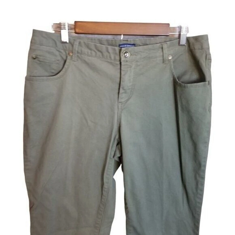 Pantalones chinos Falls Creek para mujer talla 12 verde caqui liso Foto 4 de 4