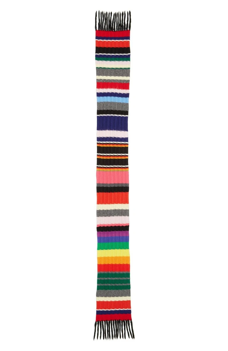 Burberry Rainbow Placement Knit Scarf Long Shawl cashmere new with tag