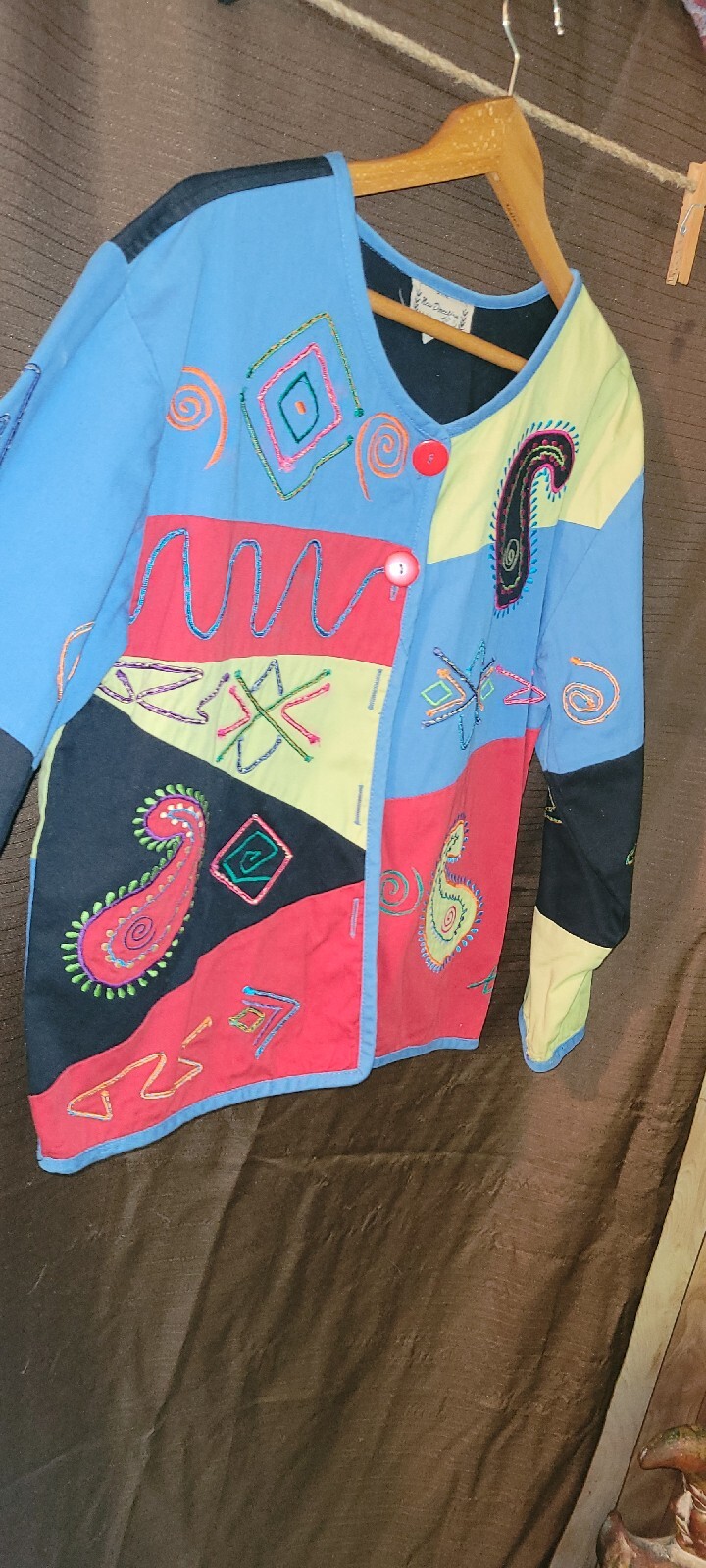 VTG New Direction SZ SMALL Patchwork Embroidered … - image 4