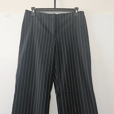 INC International Concepts Size S Black Dress Pants with Beige Pin Striping Zipp