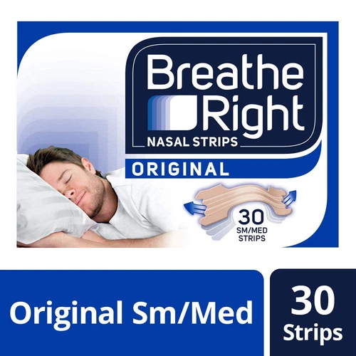 Breathe Right Snoring Congestion Relief Nasal Small/Medium or Large - 30 Strips
