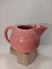 Bauer Pottery La Linda Pitcher With Ice Lip Pink Glaze 5.5” Tall