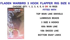FLADEN WARBIRD 3 HOOK FLAPPER RIG SIZE 6 FLATFISH FLOUNDER DAB PLAICE FLATTY