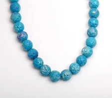 Natural Blue Lava 15 Inch Strand 7 MM Round Shape Beads Jewelry Making