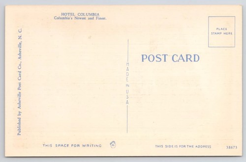 Postcard Columbia South Carolina Hotel Columbia Vtg - Picture 2 of 2