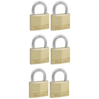 6er Multipack Master Lock P22214 Vorhängeschloss gleichschließend Gold, Silber