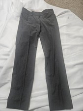 ANN TAYLOR LOFT, WOMEN'S GRAY POLY BL FLAT FRONT STRAIGHT LEG SLACKS, SIZE 0