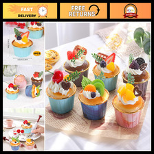 6 Pack Realistic Fake Cupcakes - Artificial Cake Models for Kitchen Decor  Phot