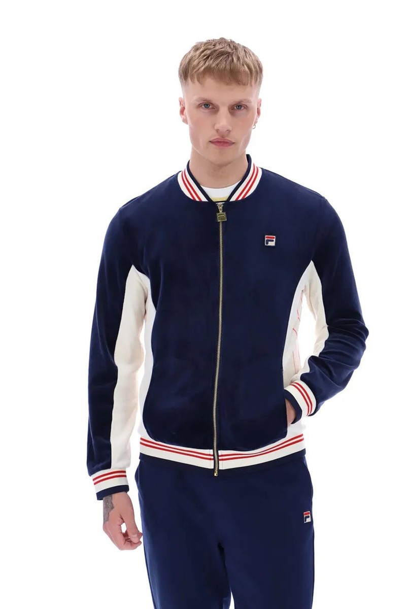 Fila Vintage Miguel Zip Up Track Top Vintage Velvet Velour