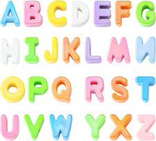 52Pcs Mixed Large Acrylic Letter Beads Rainbow 26 A-Z Capital Alphabet Beads for