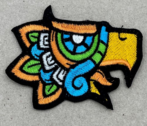 Mexican Prehispanic Cuauhtli/Eagle Patch: SewOn, Quality Embroidery, 3.2” X 2.5”