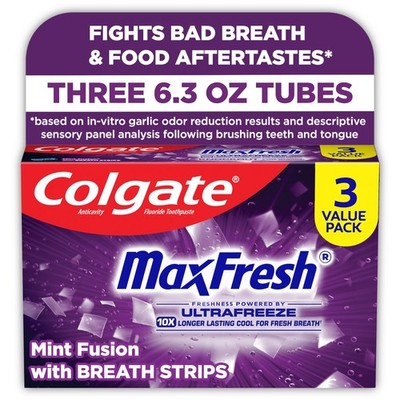 Colgate MaxFresh Knockout Mint Toothpaste, 3 Pack, 6.3 oz,NEW PRODUCT EXPLOSION