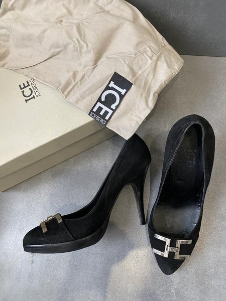 Women Iceberg Heels Black Suede 38