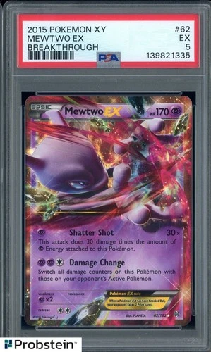 2015 Pokemon XY Breakthrough #62 Mewtwo Ex PSA 5 EX