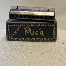 Antique Mouth Organ M. Hohner Puck Uncertified Harmonica Collectible