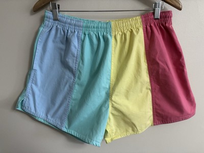 Vtg 80s Boston Harbor Color Block Beach Swim Trunk Shorts Mens Medium
