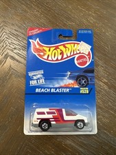1996 Vintage Hot Wheels Blue/White Card #528 BEACH BLASTER White w/BW Sp Wheels