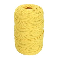 3mm x 328 Yard Yellow Natural Cotton Macrame Rope, Single Strands