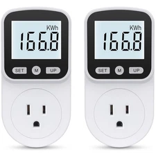 2 Pack Watt Meter Power Meter Plug Home Energy Monitor Electricity Usage Moni...