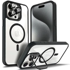 For iPhone 17 16 15 Pro Max 14 13 Plus Mag Case Camera Kickstand+ Lens Protector