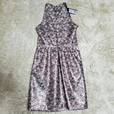 PRADA Dress Sleeveless Floral Sparkle Size 40 Elegant Pink White Green