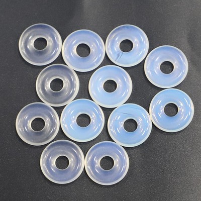 10pcs Artificial Opal Stone Large Hole Circle Beads Pendants DIY Jewelry 18mm