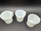 3 Vintage Fire King D Handle Ivory Oven Ware Off White Cream Coffee Mugs Cups